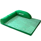 Grünes Hundebett mit Streifen, orthopädisch, waschbar, für Haustiere, bequemes Design.
