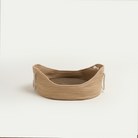 Handgefertigtes Katzenbett aus Weidengeflecht, beige, mit Seilgriffen, umweltfreundlich.