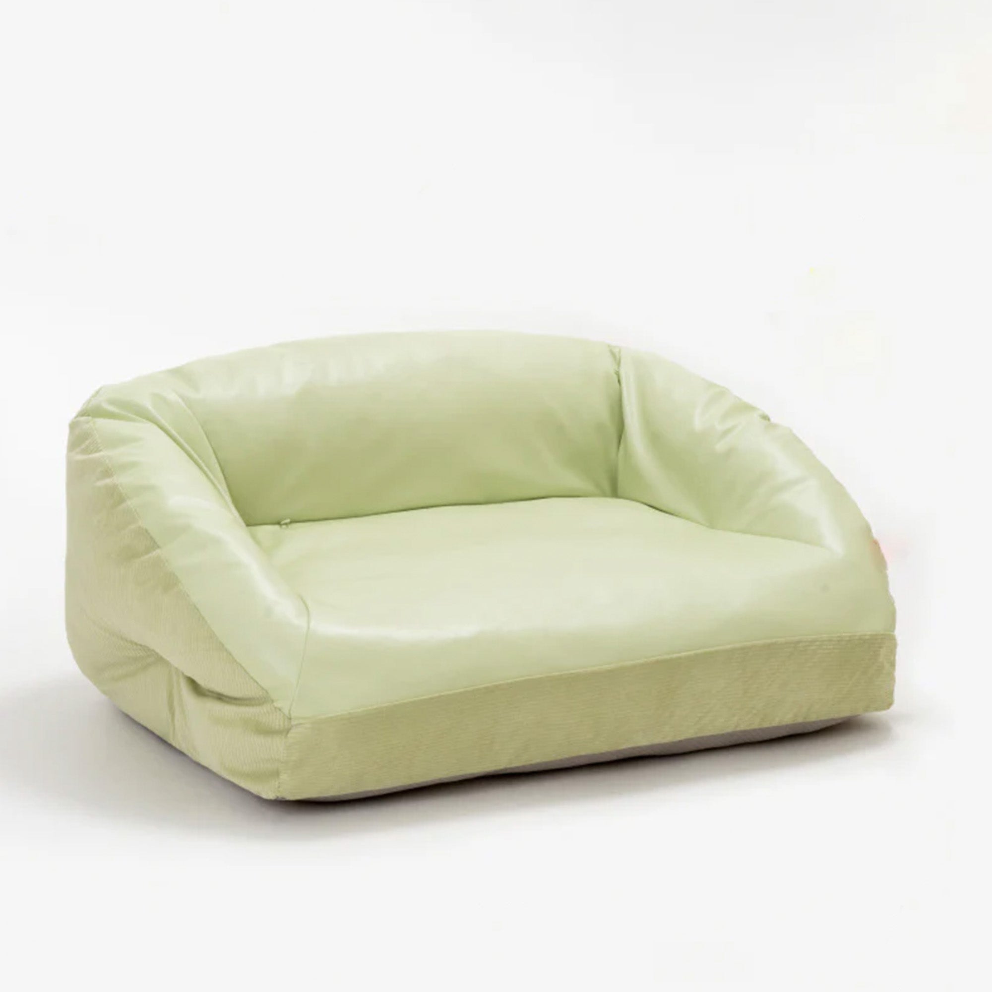 Grünes Leder-Sofa-Bett für Hunde und Katzen, kühlend, bequem, Haustiermöbel.