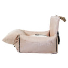 Orthopädischer beige Haustier-Autositz, multifunktional, Sicherheitsbett für Hunde.