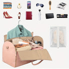 Elegante Reisetasche mit Fächern, ideal für Damenmode, Accessoires und Kosmetik. Perfekt für stilvolles Reisen und Organisation unterwegs.