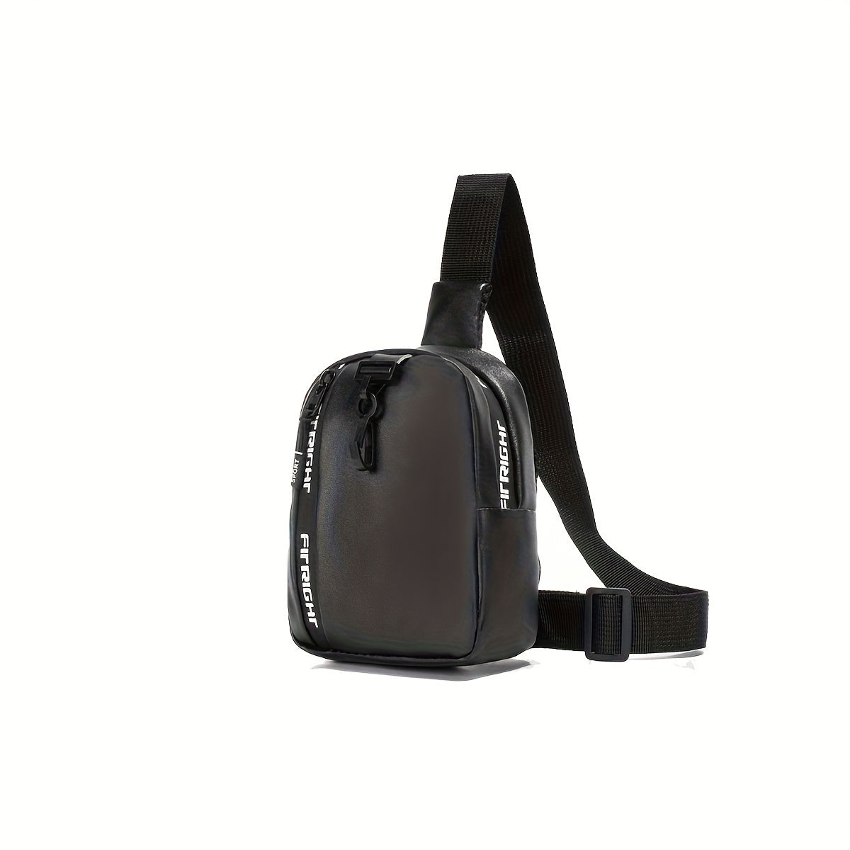 Schwarze Umhängetasche aus Leder mit verstellbarem Riemen, ideal für Herren. Stilvoll, praktisch, perfekt für Reisen und Alltag.