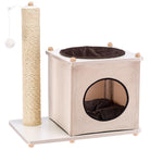 Kratzbaum mit Sisalstamm und Katzenhöhle, ideal für Katzen zum Kratzen und Entspannen. Perfektes Katzenmöbel für Spiel und Ruhe.
