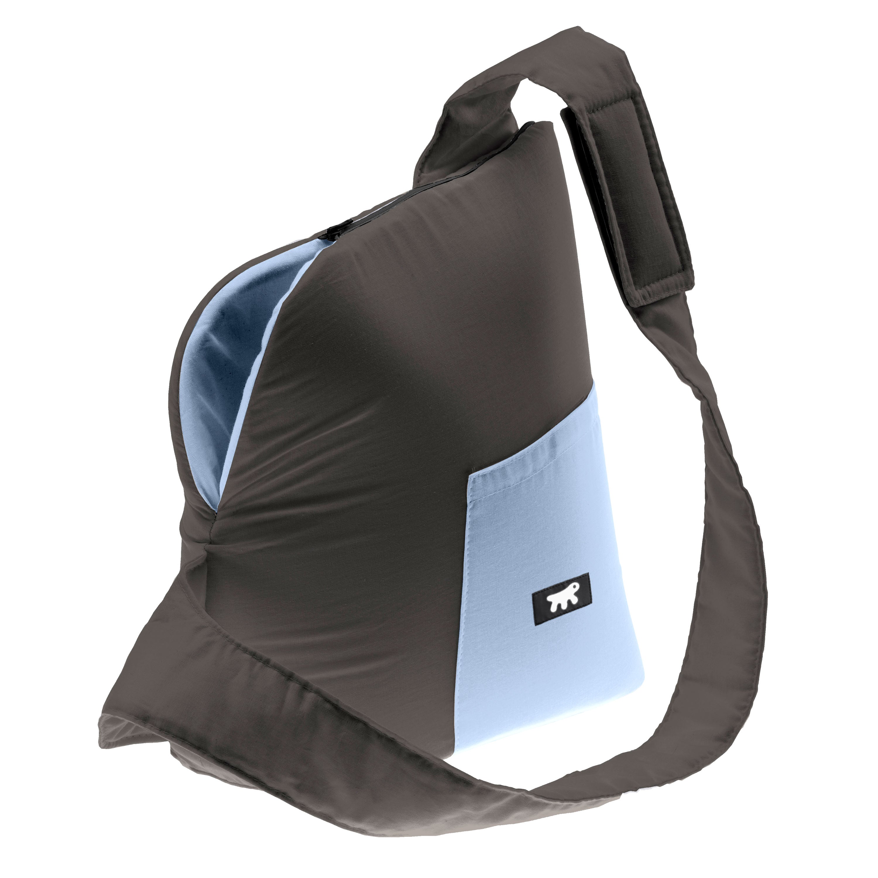 Moderne Umhängetasche in Schwarz und Blau mit verstellbarem Schultergurt. Ideal für Alltag und Reisen. Stilvoll, praktisch, vielseitig.