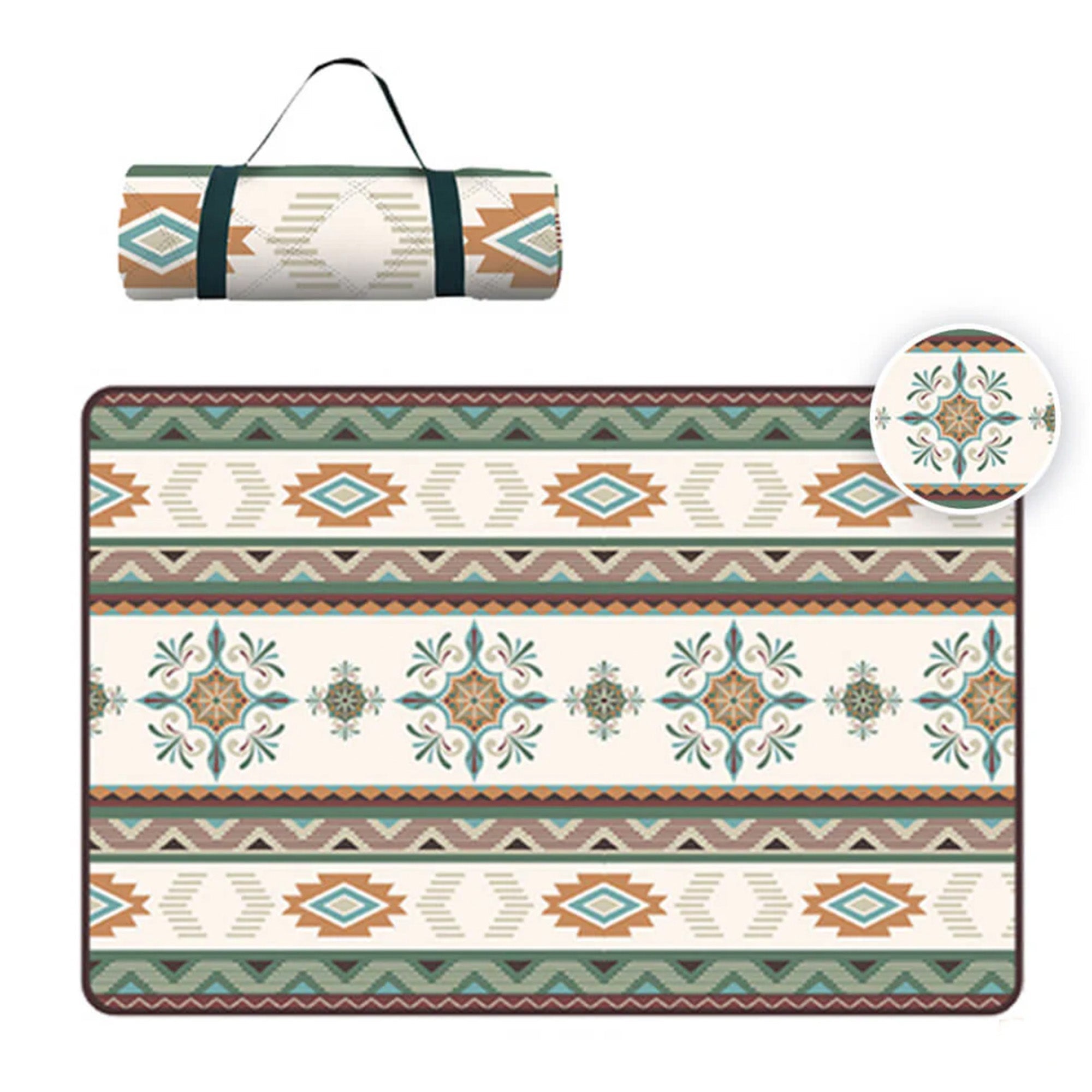 Marokkanische Outdoor-Picknickdecke, wasserdicht, faltbar, geometrisches Muster, tragbar.