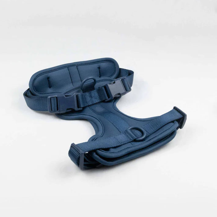 Ergonomischer blauer Schultergurt für Rucksäcke, verstellbar und gepolstert, ideal für Komfort und Unterstützung beim Tragen schwerer Lasten.
