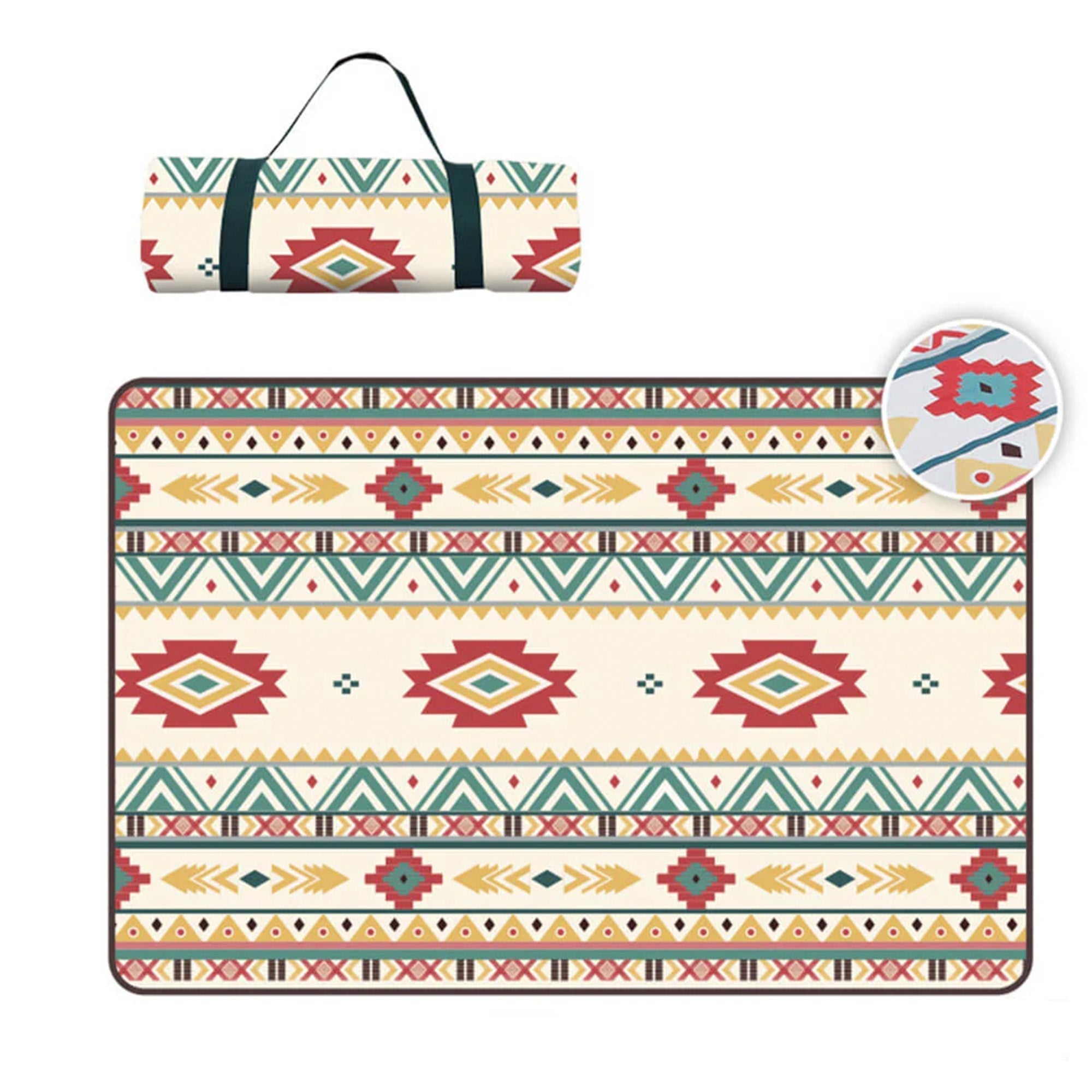 Marokkanische Outdoor-Picknickdecke, wasserdicht, faltbar, geometrisches Muster, tragbar.