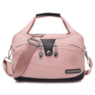 Rosa Damenhandtasche, Nylon, mit Schulterriemen, modisch, geräumig, Reißverschluss, elegant.