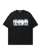 Schwarzes T-Shirt mit weißem "MONEY OVER EVERYTHING"-Aufdruck, lässiger Stil, Unisex, Streetwear, Baumwolle, modisches Design.