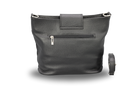 Schwarze Ledertasche mit Reißverschluss, elegant und modern. Perfekt für Damen, vielseitig einsetzbar, ideal für Alltag und Büro.