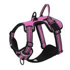 Rosa Hundegeschirr, reflektierend, verstellbar, strapazierfähig, für sicheres Hundetraining.