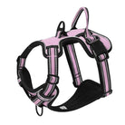 Rosa Hundegeschirr, reflektierend, verstellbar, strapazierfähig, für sicheres Hundetraining.