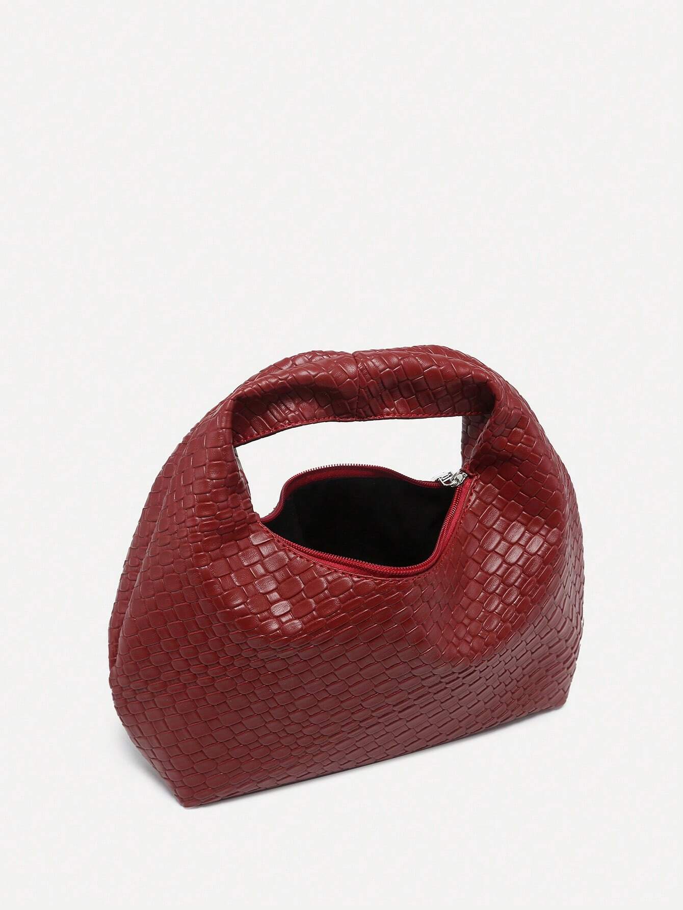 Rote Damenhandtasche aus Leder mit Schlangenmuster, modisch und elegant.