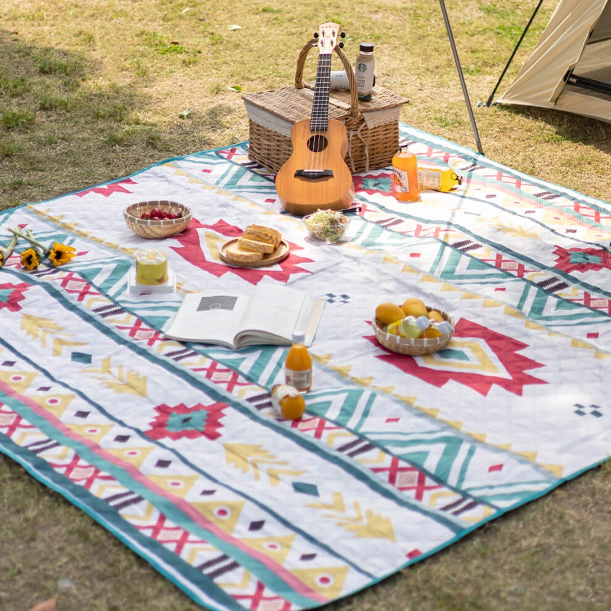 Marokkanische Outdoor-Picknickdecke, wasserdicht, faltbar, geometrisches Muster, Camping.