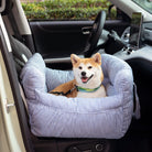 Hund im gestreiften Autositzbett, tragbar, bequem, für große Hunde, blau-weiß, Autozubehör.