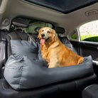 Wasserdichtes Hundebett Auto Rücksitz, grau, für mittelgroße bis große Hunde, Reisen, Sicherheit.