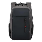 Grauer und schwarzer Laptop-Rucksack, wasserdicht, mit USB-Anschluss, für Reisen und Arbeit.
