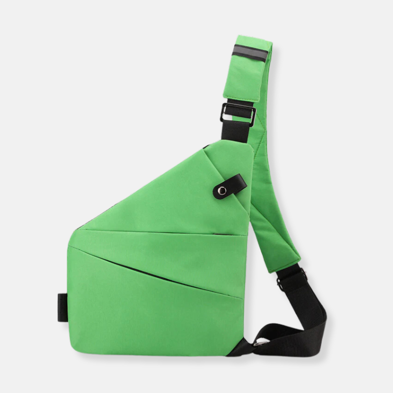 Grüne Umhängetasche, modern, verstellbarer Gurt, Unisex, ideal für Reisen und Alltag.