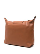 Braune Lederhandtasche, minimalistisches Design, Damenmode, elegantes Accessoire, Alltagsgebrauch.