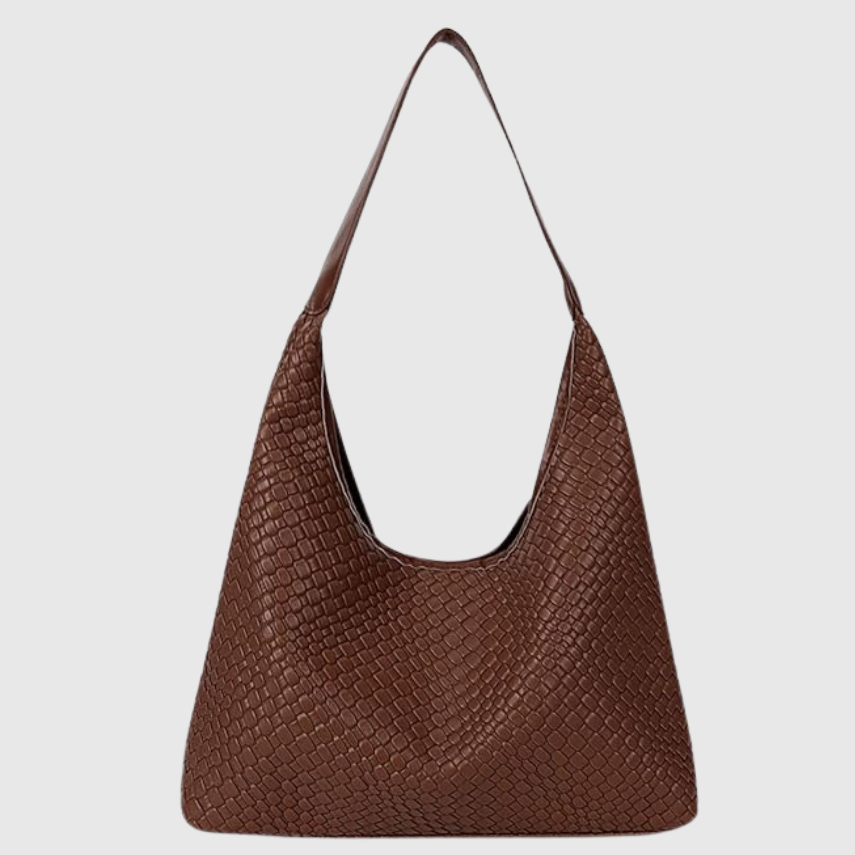 Braune Damenhandtasche aus Leder mit Krokodilprägung, modisch und elegant, ideal für Alltag und Büro, hochwertige Verarbeitung, zeitloses Design.