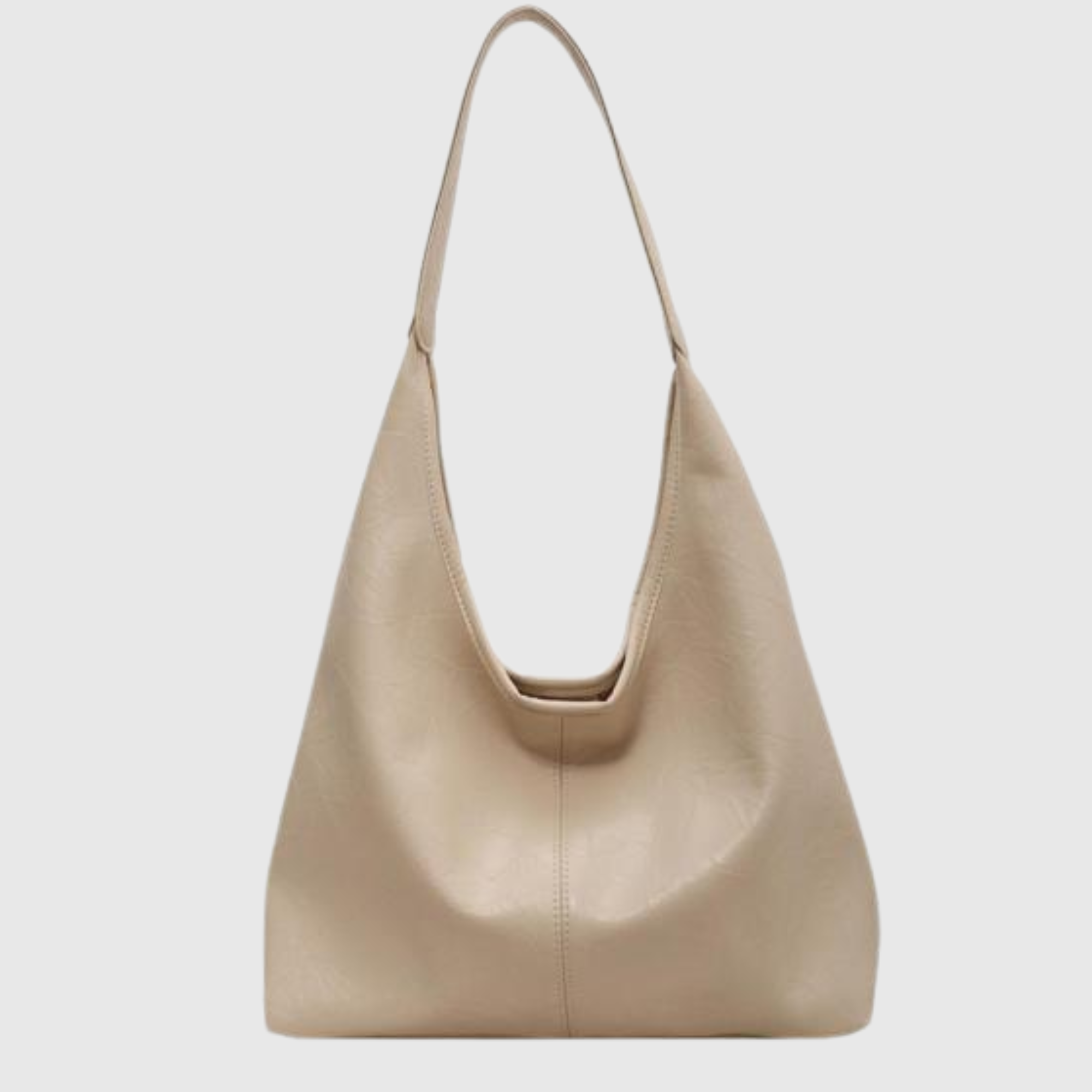 Beige Lederhandtasche mit minimalistischem Design, ideal für Damenmode. Perfekt für Alltag und Büro. Hochwertige Materialien, stilvoll und praktisch.