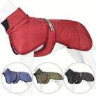 Hochwertiger Hundemantel in Rot, Blau, Grün und Schwarz. Wasserdicht, warm, ideal für kaltes Wetter. Perfekt für kleine bis große Hunde.