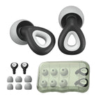 Schwarze Silikon-Ohrstöpsel mit Etui, ergonomisch, geräuschisolierend, Ersatz-Ohrpolster.