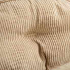 Beiges Cord-Kuschelbett für Haustiere, rund, weich, gemütlich, ideal für Hunde und Katzen.