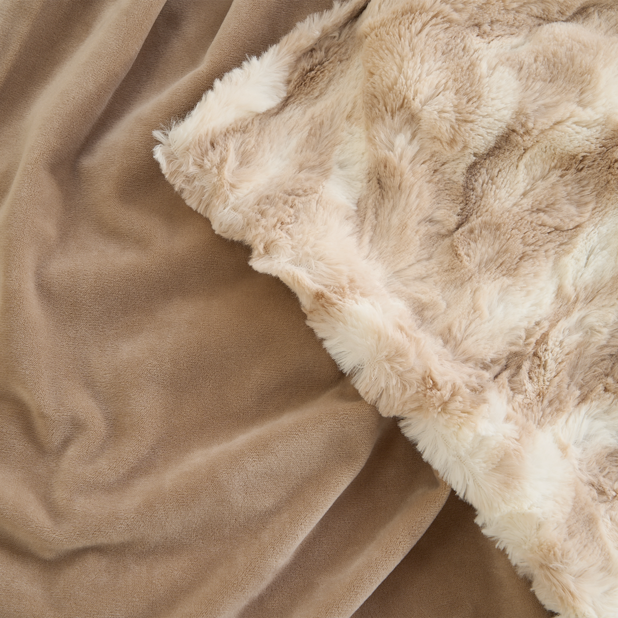 Kuscheldecke für Haustiere, beige, weiches Plüschmaterial, gemütlich, ideal für Hunde und Katzen.