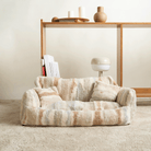 Flauschiges Haustiersofa in Beige, extra groß, gemütlich, modernes Design, Wohnzimmer-Dekoration.