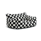 Schwarz-weiß kariertes Hundesofa, abnehmbar, waschbar, stilvolles Design, gemütlich.