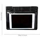 Schwarze wasserdichte Tablet-Tasche, 30x25 cm, mit transparentem Fenster, ideal für Outdoor.