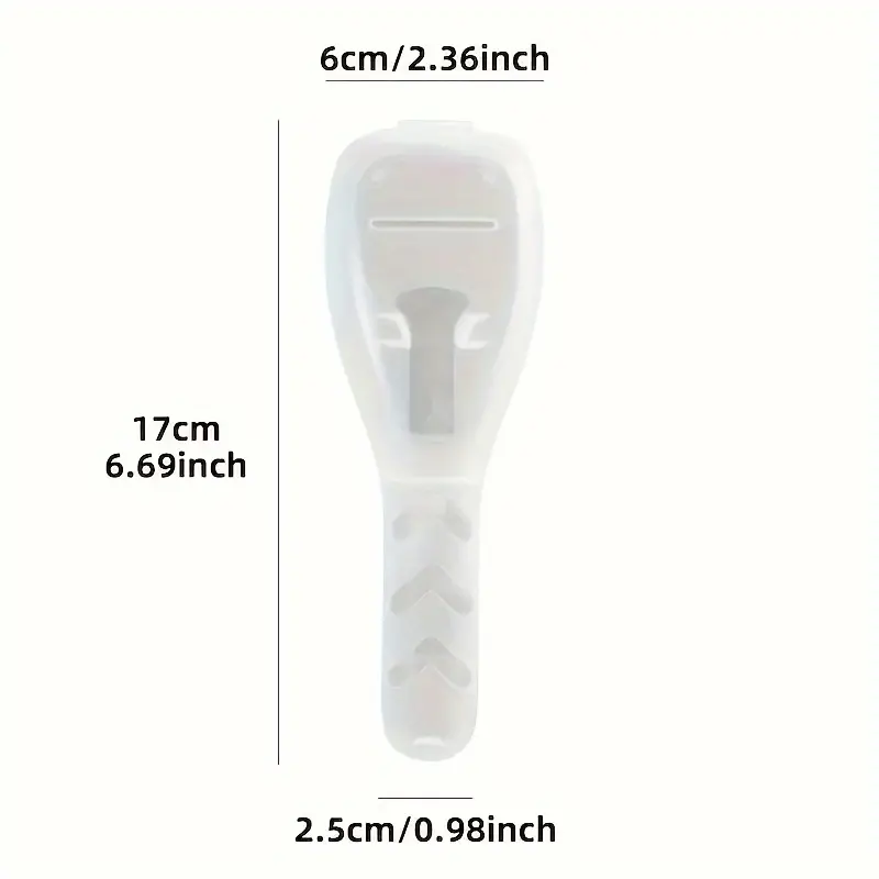 Transparenter Kunststoff-Hornhautentferner, ergonomisch, 17 cm, Fußpflege-Werkzeug.