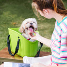 Grüne EVA-Haustiertasche, wasserdicht, leicht, große Kapazität, Outdoor-Nutzung.