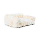 Flauschiges, dickes, beruhigendes Haustierbett, Sofaform, cremeweiß, für Hunde und Katzen.