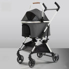 2-in-1 Haustierwagen aus Aluminium, ultraleicht, abnehmbar, grau, für Welpen.