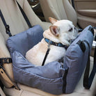 Multifunktionale tragbare Hundetransporttasche, graues Autositztbett, Sicherheitsgurt, Reisen.