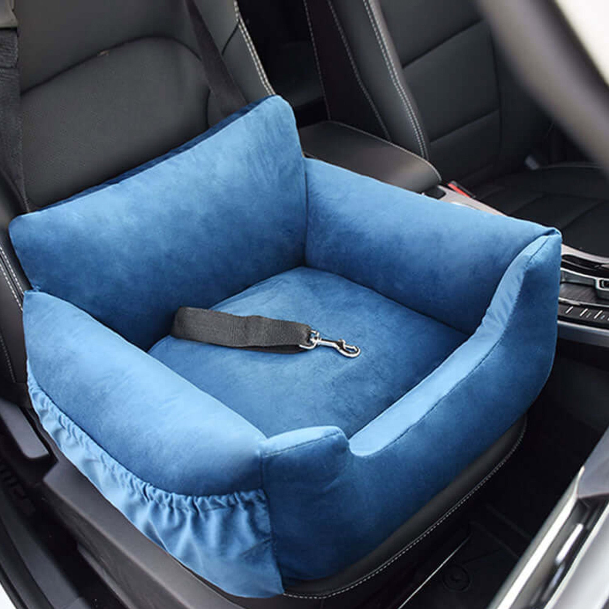 Blauer abnehmbarer Sicherheits-Hundebett-Autositz, großer Hund, bequem, waschbar.
