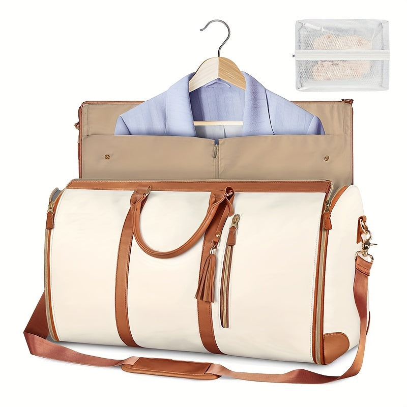 Elegante Reisetasche aus Leder mit Kleideraufbewahrung, ideal für Geschäftsreisen. Inklusive separatem Wäschesack. Hochwertige Verarbeitung.