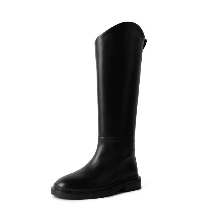 Schwarzer Damen-Reitstiefel aus Leder, knielang, elegant und robust. Perfekt für Reitsport und modische Outfits. Hochwertige Verarbeitung.