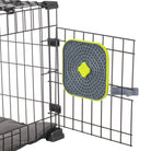 Hundebox mit robustem Metallgitter und grauem, gepolstertem Boden. Ideal für Haustiertransport, Sicherheit und Komfort.