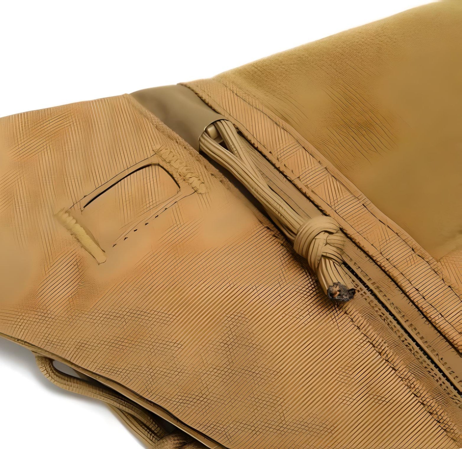 Beige Ledertasche mit Reißverschluss, elegantes Design, hochwertige Verarbeitung, modisches Accessoire.