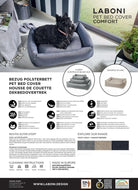 Schwarzes Hundebett mit Hund, LABONI Komfort, waschbar, langlebig, stilvolles Design.