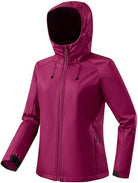 Damen Softshelljacke in kräftigem Magenta, wasserabweisend, winddicht, mit Kapuze und Reißverschlusstaschen. Perfekt für Outdoor-Aktivitäten.