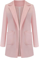 Eleganter Damenblazer in Rosa, langärmelig mit Reverskragen und aufgesetzten Taschen. Perfekt für Business- und Freizeitoutfits.