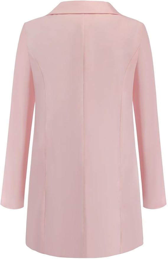 Eleganter Damenblazer in zartem Rosa, langärmelig, ideal für Business- und Freizeitoutfits. Perfekt für stilvolle, moderne Frauen.