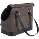 Luxuriöse Hundetragetasche aus Wildlederimitat, ideal für kleine Hunde. Stilvolles Design, robust und komfortabel. Perfekt für unterwegs.