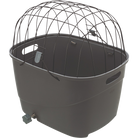 Schwarzer Pflanzkübel mit Gitteraufsatz, ideal für Garten und Balkon. Robustes Design, optimal für Pflanzenwachstum und Schutz.