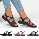Damen Sandalen, schwarz, bequem, rutschfest, Freizeit, Sommer, verstellbare Riemen, modisch.