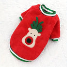 Rotes Hundepullover mit Rentiermotiv, warm und kuschelig, ideal für Weihnachten. Perfekt für kleine Hunde, modisches Winteroutfit.